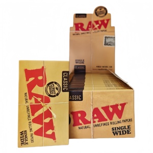 For Classic Single Wide Natural Unrefined Brown Square <b>Rolling</b> Papers 100leaves/booklet25booklets/<b>box</b> Grinder & Storage - Product Image 4