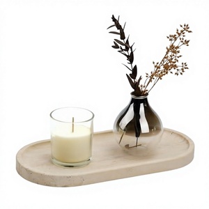 Minimalist Oval Decorative <b>Tray</b> Small Trinket Dish <b>Vanity</b> Organizer for Candles Jewelry - Product Image 3