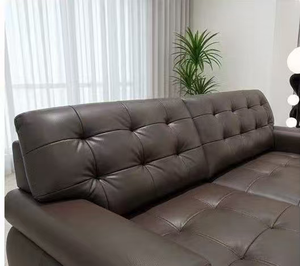 Ensemble de canapés en cuir fonctionnels et modernes, siège extra profond, canapé modulaire pour salon, style nordique, canapé inclinable capitonné pour home cinéma - Product Image 2