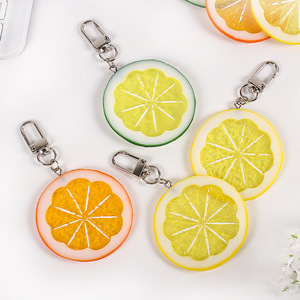 Cute lemon slice keychain pendant, realistic fruit model, suitable for girls' bags, students' <b>backpacks</b>, and other decorative - Product Image 4