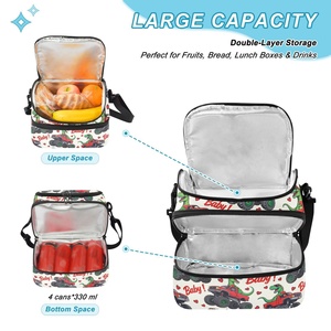 Sac à déjeuner isotherme portable personnalisé avec motif de dinosaure mignon, capacité de 20 L, en polyester imperméable, sacs isothermes pour l'école et les voyages - Product Image 5