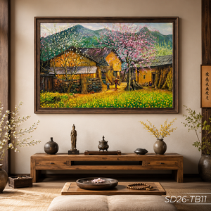 Pintura al Óleo de Paisaje Montañoso Campestre Hecha a Mano en Vietnam, Arte de Pared en Lienzo de Lujo, Servicio OEM ODM - Product Image 5