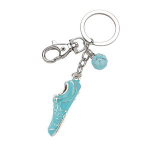 Porte-clés Chaussure de Football Bleu Clair avec Breloque Ballon de Football - Product Image 2