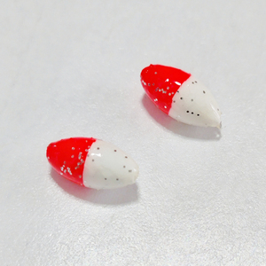 Petites perles ovales flottantes en mousse EPS rouge/blanc avec paillettes, flotteurs, appâts de pêche - Product Image 3