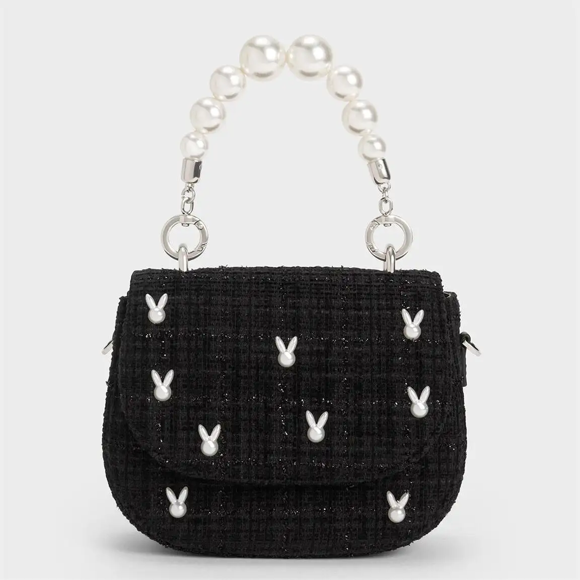 New Pearl Jade Rabbit Fur Handbag Fashion Cute Girl Crossbody Bag Shoulder Bag