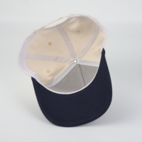 Groothandel 5-panel baseballcap Gorras met aangepaste 3D reliëf geborduurde logo, zwart tweekleurig snapback baseball pet voor heren