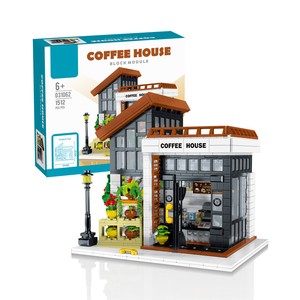 1512 PCS Sunflower Coffee House with <strong>Light</strong> Effects <strong>Building</strong> <strong>Blocks</strong> Toy for Kids - Cafe-Themed Educational Fun &amp; Creative Design - Product Image 1