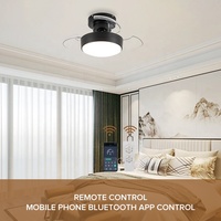Mini ventilador de techo LED de bajo ruido de 22 pulgadas con motor DC inteligente moderno para dormitorio de la mejor calidad con control remoto de luz