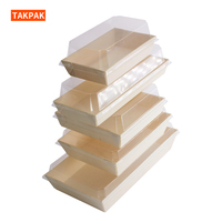 Boîte-cadeau en bois personnalisable pour les fêtes de mariage de nouilles à sushi-Emballage alimentaire à emporter avec fenêtre transparente pour bonbons pour biscuits Plus
