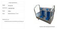 Nouvelle Station de Désinfection Électrique Manuelle pour Chaussures, Double Brosses, Garde-Corps Latéraux en Acier Inoxydable pour Abattoirs et Usines Alimentaires