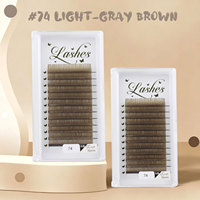 Extensions de cils bruns professionnelles, douces, naturelles, brun foncé, en plateau individuel, vente en gros, marque privée, finition mate