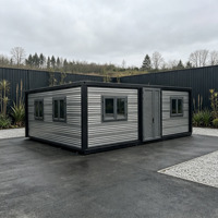 Maison conteneur de luxe à toit plat extensible, maison mobile modulaire moderne pour la location Airbnb