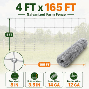 Clôture de champ à charnières galvanisées résistante à la corrosion, 4'x165', fil 14GA pour bétail, chevaux, moutons, ferme - Product Image 6
