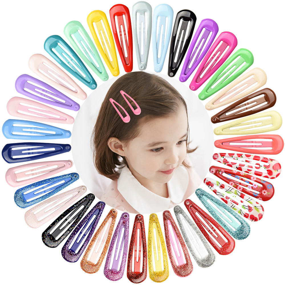 20pcs 5cm Baby Snap Hair Clips for Hair Clip Pins BB Hairpins Color Metal Barrettes for Woman Children Girls Styling Accessories