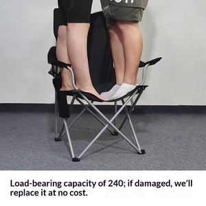 Chaise pliante d'extérieur en acier inoxydable - Portable pour la pêche, les loisirs, la plage et le <span class=keywords><strong>camping</strong></span> ; pour artistes/acteurs/esquisseurs - Product Image 2