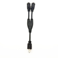 Rallonge électrique NEMA à 3 broches, type Y, SJTW, prise droite, 1 vers 2 prises, économiseur d'espace pour intérieur et extérieur