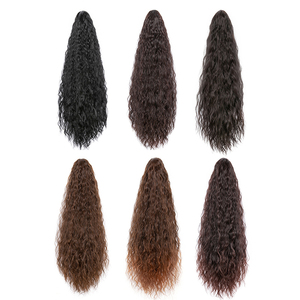 Extensions <span class=keywords><strong>de</strong></span> <span class=keywords><strong>queue</strong></span> <span class=keywords><strong>de</strong></span> <span class=keywords><strong>cheval</strong></span> longues <span class=keywords><strong>de</strong></span> 26 pouces avec cordon <span class=keywords><strong>de</strong></span> serrage, style Afro Puff, cheveux ondulés effet mouillé, en fibre synthétique haute température, pour femmes, usage quotidien - Product Image 2