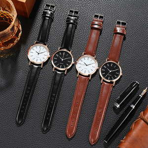 Montre à mouvement quartz pour homme, tendance, décontractée, avec boucle à ardillon en cuir, cadran large en alliage de 40,5 mm, pour le quotidien et les affaires, vente en gros - Product Image 4
