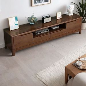 Ensemble de meuble TV et table basse en bois massif nordique avec tiroirs de rangement, meubles de salon - Product Image 2