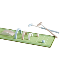 Asweets sport Jeu d'intérieur et d'extérieur à la maison Mini jeu de golf en bois Ensemble de jouets avec tapis pour enfants