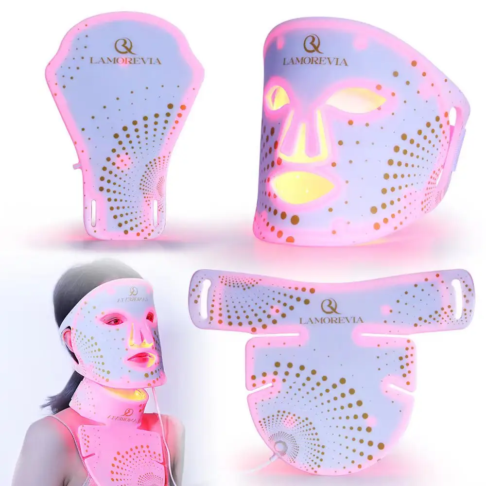 Fanrun-mascarilla Facial Flexible con luz roja infrarroja, dispositivo de belleza, Led, antienvejecimiento, 2023