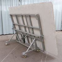 Chariot de transport robuste en acier pour dalles de granit et marbre, avec fonctions réglables, longueur 2000 mm, pour la manutention des dalles