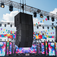 Muenled Set Completo Subwoofer de Graves de 10 y 18 Pulgadas Altavoz de Línea Profesional Activo y Pasivo para Conciertos al Aire Libre Escenario Iglesia Colgante