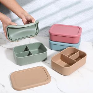 Versatile Lunch School & Office Microwave Safe Silicone Bento <b>Box</b> for Food Storage - Product Image 1