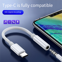 Câble audio Type-C vers jack 3,5 mm pour Samsung iPhone, adaptateur convertisseur audio DAC auxiliaire 8 broches iOS vers prise jack mâle 3,5 mm pour écouteurs