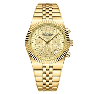 OEM ODM Durable Men's Chronograph Quartz <b>Watch</b> Sturdy Silver Stainless Steel Band Luminous Hands Waterproof Business Wristwatch - Product Image 4