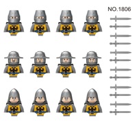Ensemble de blocs de construction MOC Chevalier Médiéval Guerrier Cœur de Lion Figurines de Crusader Accessoires de Légion Jouets DIY pour Enfants