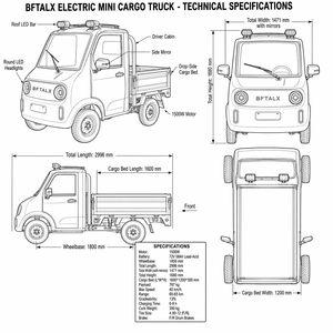 Quadricycle <span class=keywords><strong>électrique</strong></span> à carrosserie ouverte, 4 roues, <span class=keywords><strong>1500W</strong></span>, motorisé, grande capacité, cadre en acier - Product Image 6
