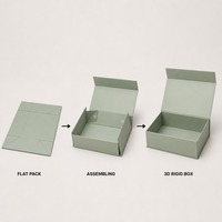 Caja de Regalo Verde Salvia, Impresión Personalizada, Cierre Magnético Rígido, Plegable, Estampado en Caliente, Venta al Por Mayor Directa de Fábrica, Embalaje Plano