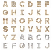Or argent rose strass cristal Alphabet chaussures décorations métal bijoux curseur Bracelet bracelets accessoires A-Z breloques