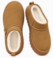 Bottes d'hiver mini-plateforme pour femmes, chaudes, doublées en peluche, à semelle épaisse, bout rond, à enfiler, décontractées, pour l'extérieur, vente en gros
