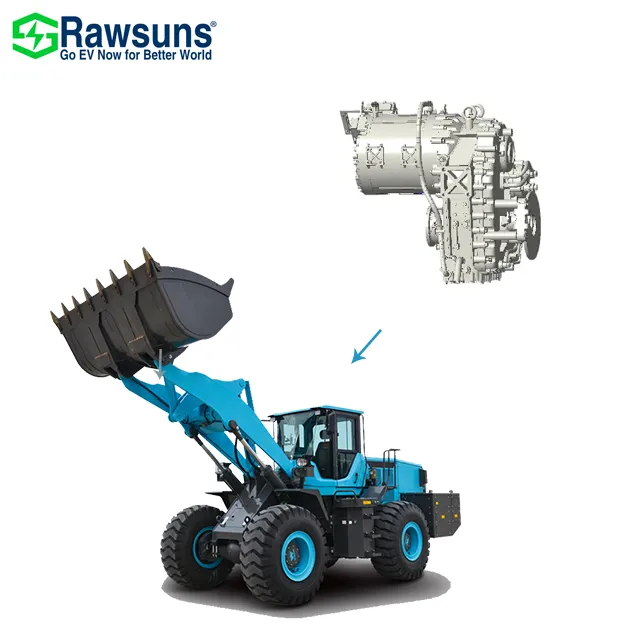 Rawsuns AC motors EV conversion kit RAD6500 loader truck drive system with 2 gear AMT transmission 200kw 4250rpm