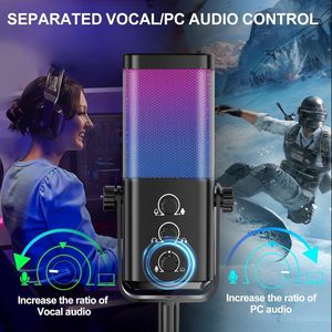 AM8 RGB Wired Desktop <b>Microphone</b> Professional Gaming and Podcast Recording Dynamic Mic With RGB Lighting - Product Image 3