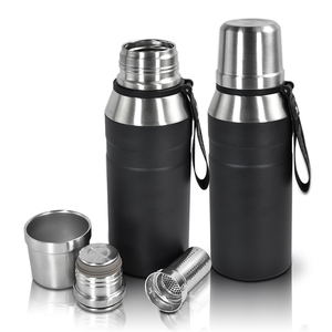 Flacons à eau thermo isolés sous vide en acier inoxydable de 34oz personnalisés avec infuseur et couvercle à rabat en acier thermique - Product Image 2