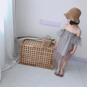 Cô Gái Mùa Hè Cổ Tích Váy Không Tay Giản Dị Voan Vải Cho Tuổi 3-9 Năm Ren Trang Trí Ngực Lưới Thiết Kế Mới Mô Hình Rắn - Product Image 3