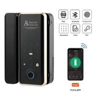 Tuya Wifi App Cerradura de puerta de vidrio Ttlock Ble Cerradura de vidrio inteligente digital Seguridad Código de huella digital Tarjeta sin llave Cerradura de vidrio inteligente