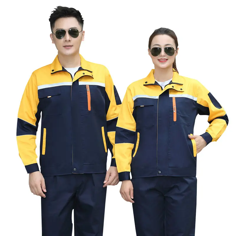 En İyi kalite toptan endüstriyel iş giysisi uzun kollu nefes iş üniforma özel Logo fabrika gömlek tamir iş elbiseleri