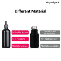 Flacon compte-gouttes en verre noir personnalisé de 5ml 10ml 15ml 20ml 30ml 50ml 100ml huile essentielle flacon en verre violet foncé avec pompe