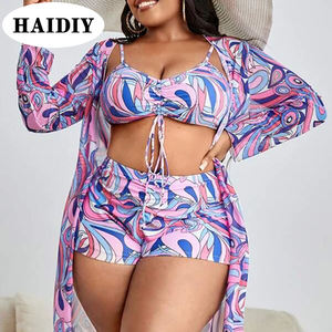 OEM عرض مخصص طباعة شعار منخفض موك مثير مقاس كبير بيكيني بحر مع غطاء مصمم ثوب سباحة للنساء ملابس سباحة - Product Image 5