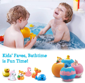 Bombe de bain moussante ronde artisanale végane et biologique pour enfants, avec jouet surprise à l'intérieur, OEM/ODM - Product Image 5