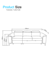 Cama tapizada de tela para sala de estar, accesorio para sala de estar, 1S + 2s