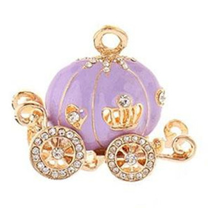 Precioso Colgante <span class=keywords><strong>de</strong></span> Corona <span class=keywords><strong>de</strong></span> Cristal Esmaltado Chapado en Oro, Lindo Carruaje <span class=keywords><strong>de</strong></span> Calabaza <span class=keywords><strong>de</strong></span> <span class=keywords><strong>Cenicienta</strong></span> para Regalos Navideños - Product Image 3