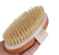 Brosse corporelle en bois personnalisable avec logo, poils de sanglier, pour peaux sèches, massage lymphatique, anti-cellulite, drainage sous la douche, exfoliation SPA