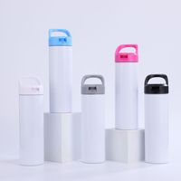 Bouteille isotherme personnalisée en acier inoxydable de 20 oz, à double paroi sous vide, vierge pour sublimation, avec paille et poignée