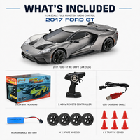 Coche de Derrape RC Ford a Escala 1:24 de Alta Velocidad, Control Remoto de 2.4 GHz, Luces LED, Neumáticos de Derrape para Diversión en Interiores y Exteriores, Regalo para Niños