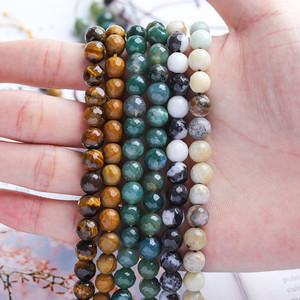 Perles Rondes Facettées Naturelles en Gros, Fil de Perles en Pierre Facettée pour la Fabrication de Bijoux DIY 6MM 8MM 10MM, 38CM - Product Image 2